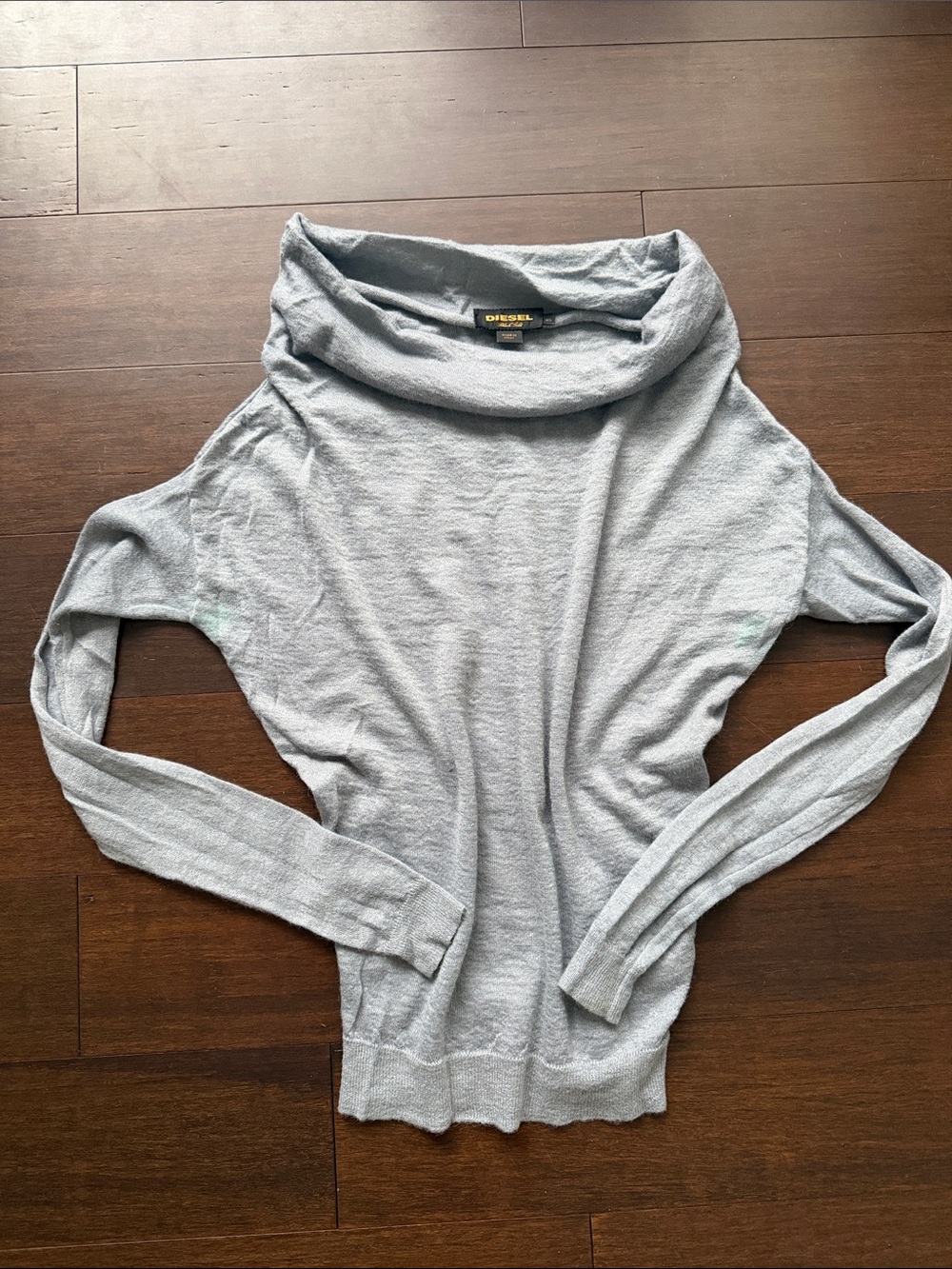 Diesel Women's Light Gray Cowl Neck Sweater